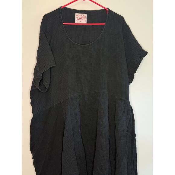 Tuesday of California Tuesday Bassen Black Muffy Linen Dress 4XL - Picture 1 of 4